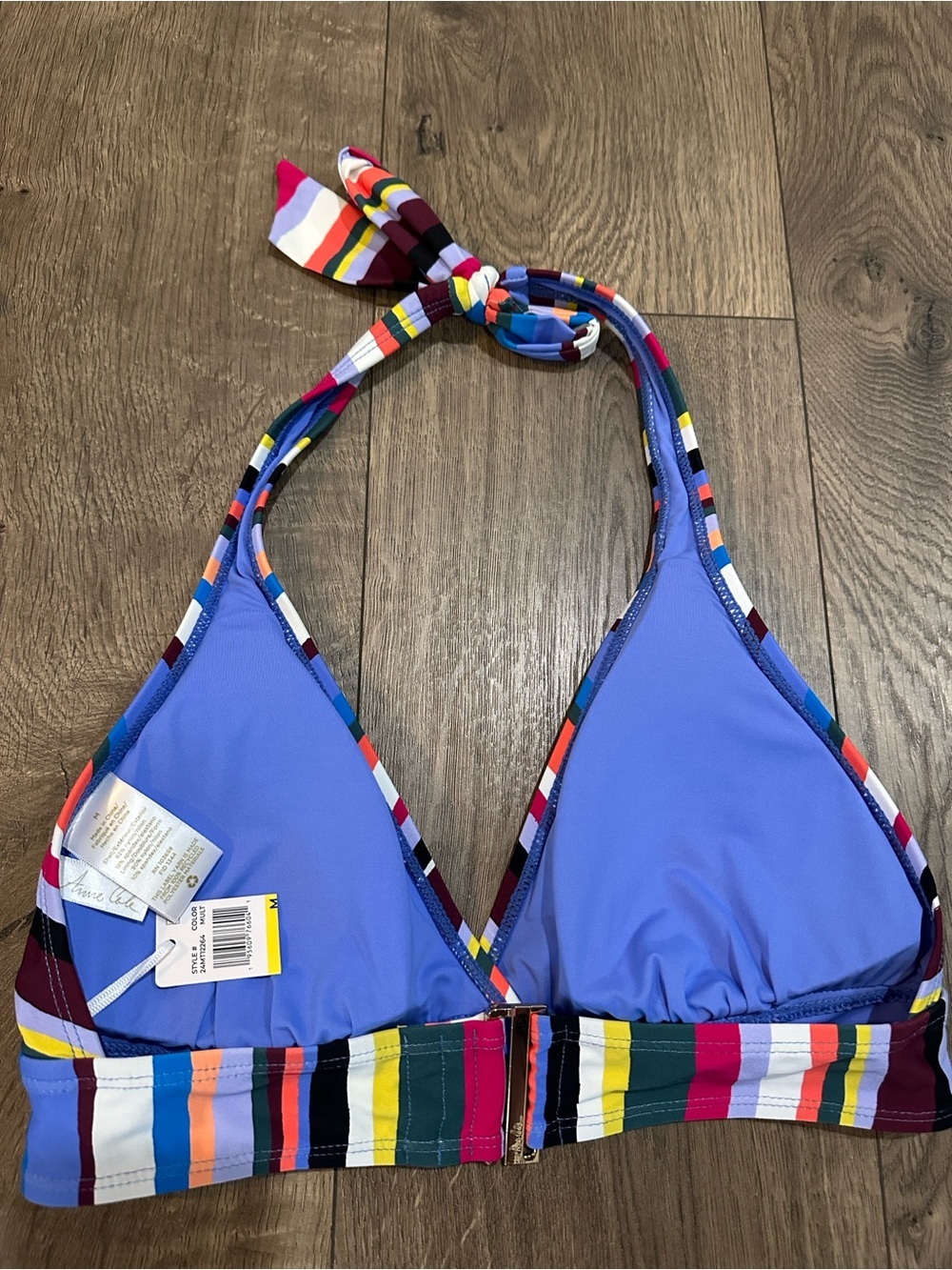 Anne Cole Stripe Coverup & Bikini top - Picture 7 of 12